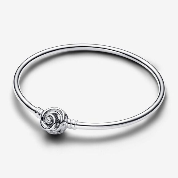 Pandora Jewelry - NWT (Box) Pandora Moments Encircled Clasp Bangle Sterling Silver 6.7 in